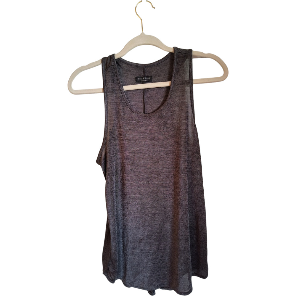 Rag & Bone Tank Top Women's Size M Gray Sleeveless Stretch Knit Pullover